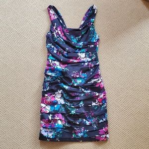 Express ruched floral dress